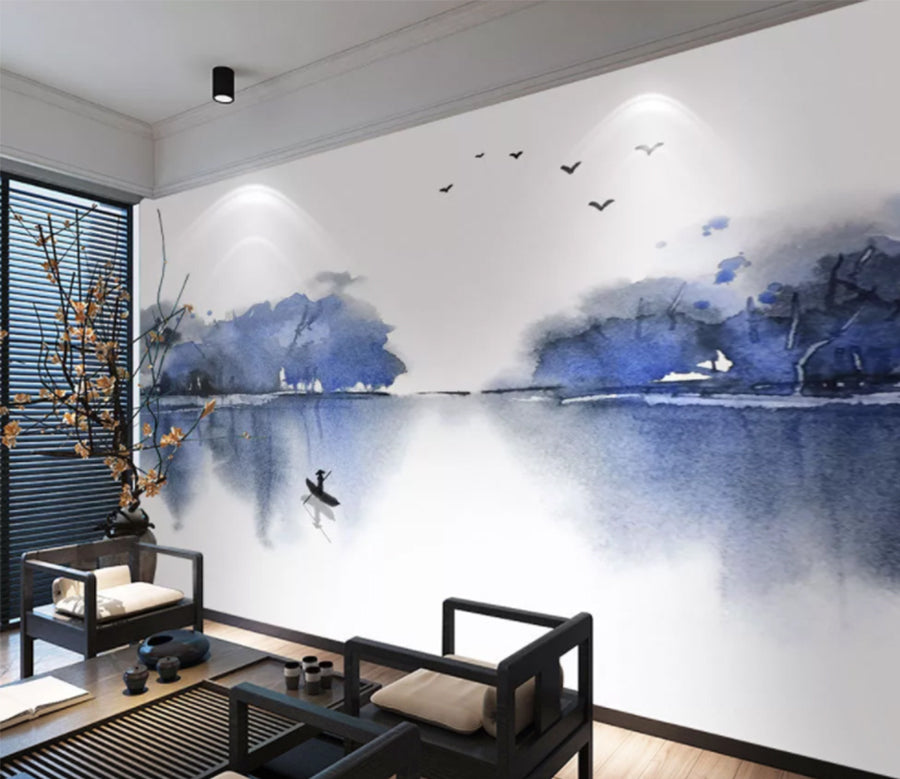 3D Fisherman Lake WC329 Wall Murals