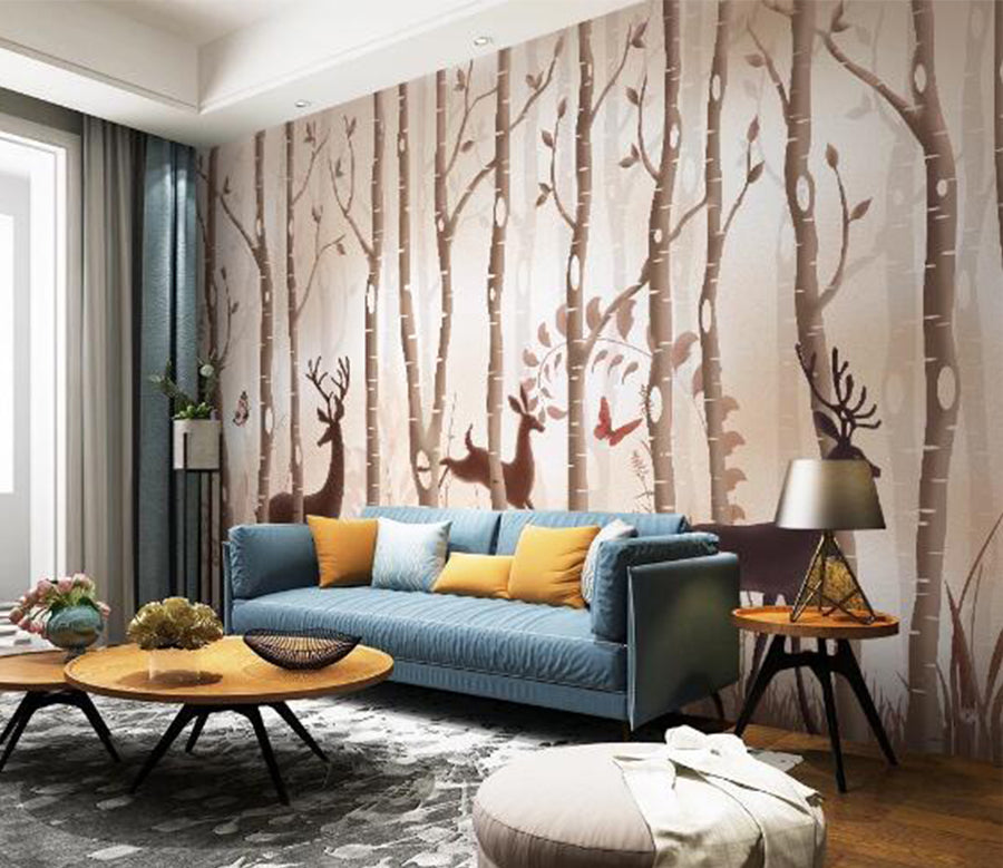 3D Deer Forest WC1866 Wall Murals