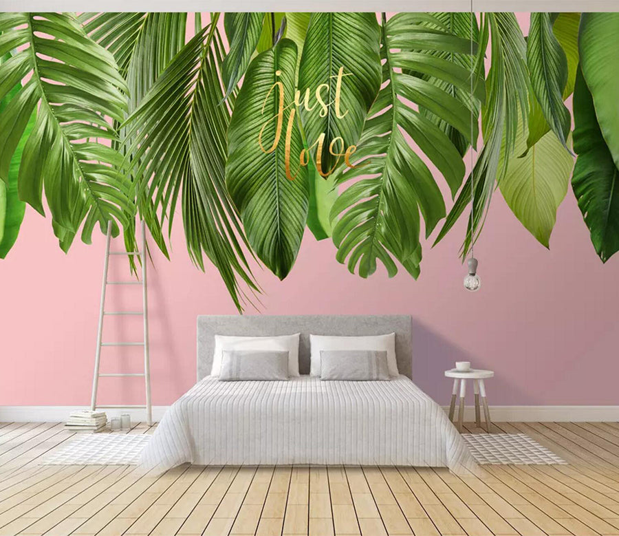 3D Vertical Leaves WC663 Wall Murals