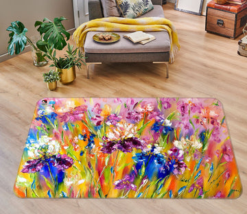 3D Watercolor Bouquet 1226 Skromova Marina Rug Non Slip Rug Mat