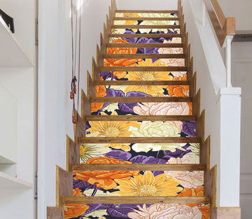 3D Bright Flowers 512 Stair Risers Wallpaper AJ Wallpaper 