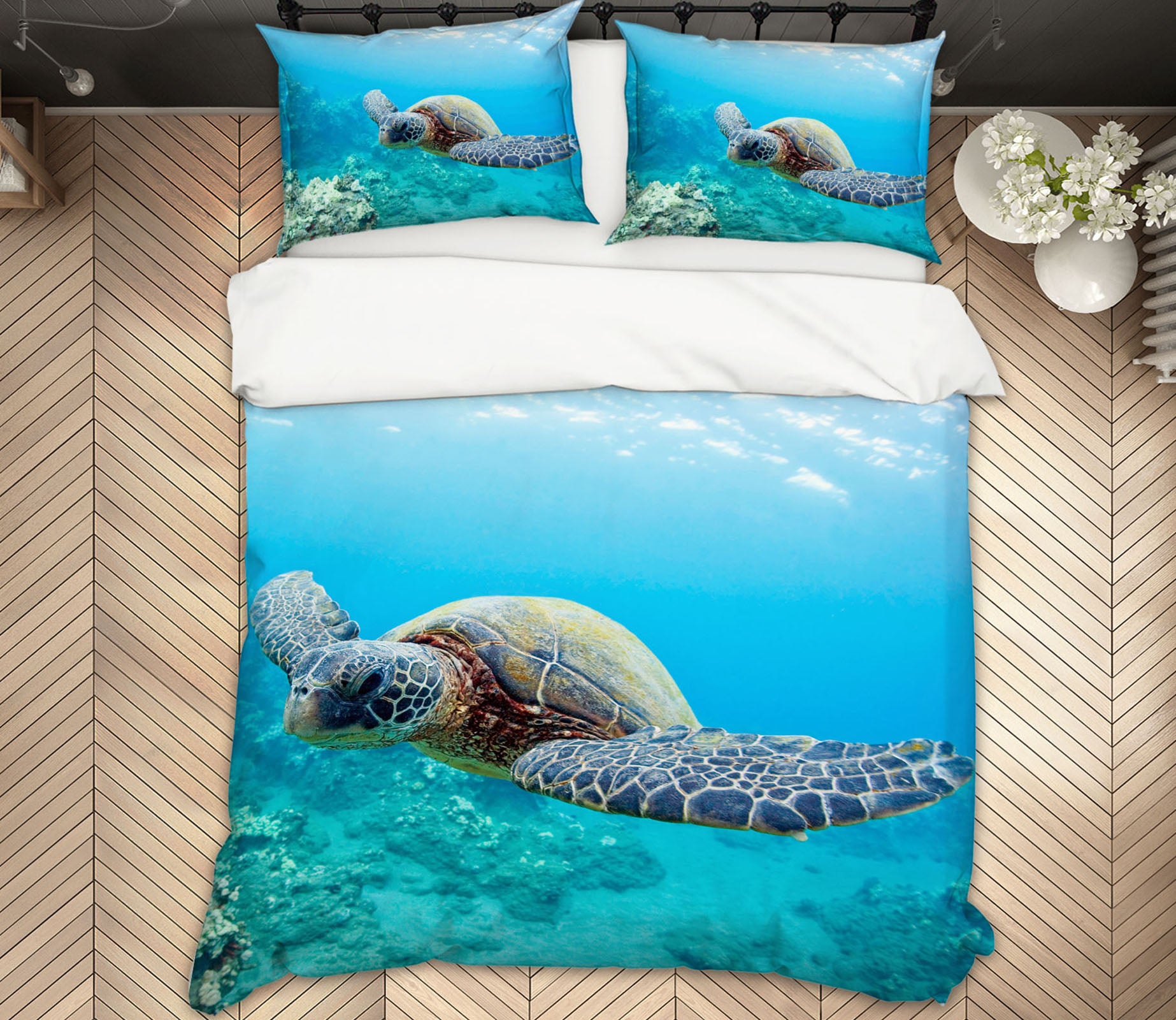 3D Sea Turtle 19226 Bed Pillowcases Quilt