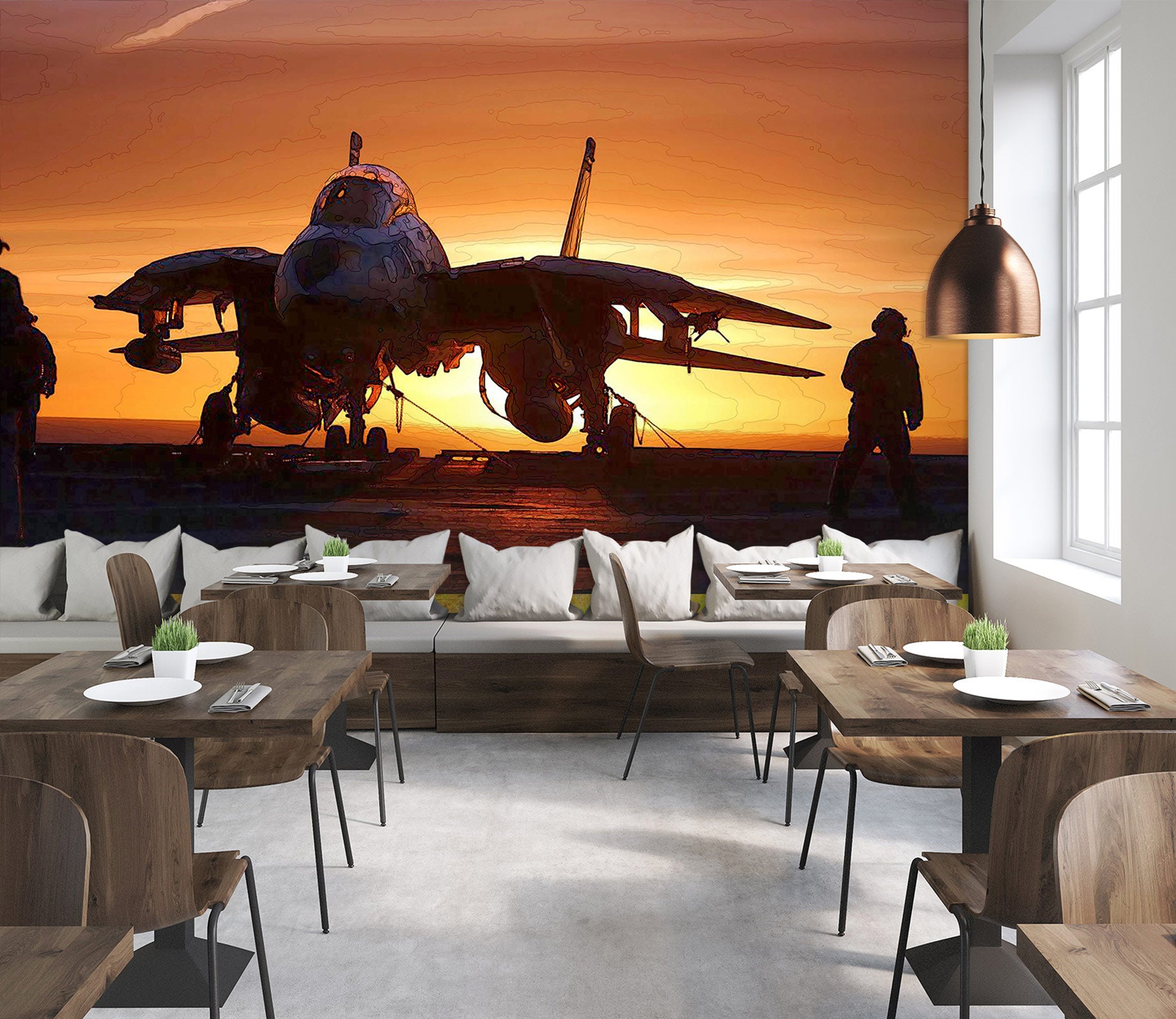 3D Airplane Shadow 9198 Alius Herb Wall Mural Wall Murals