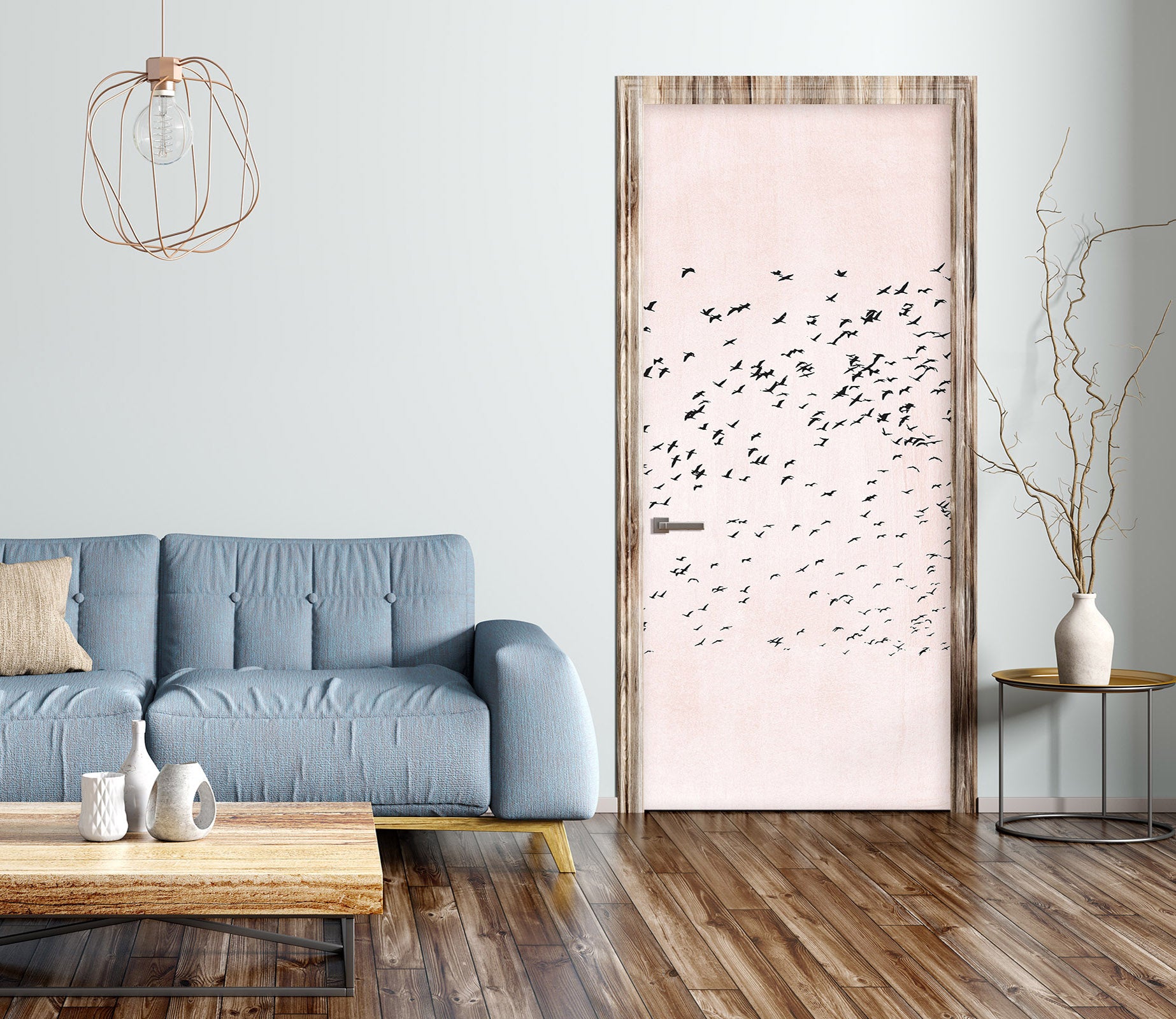 3D Flock Of Birds 10139 Boris Draschoff Door Mural