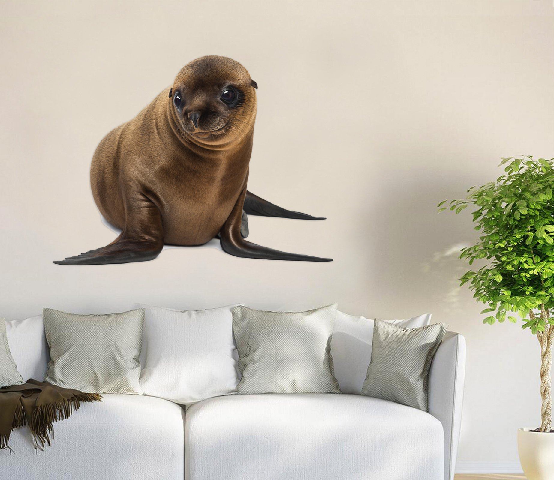 3D Sea Lion 026 Animals Wall Stickers Wallpaper AJ Wallpaper 