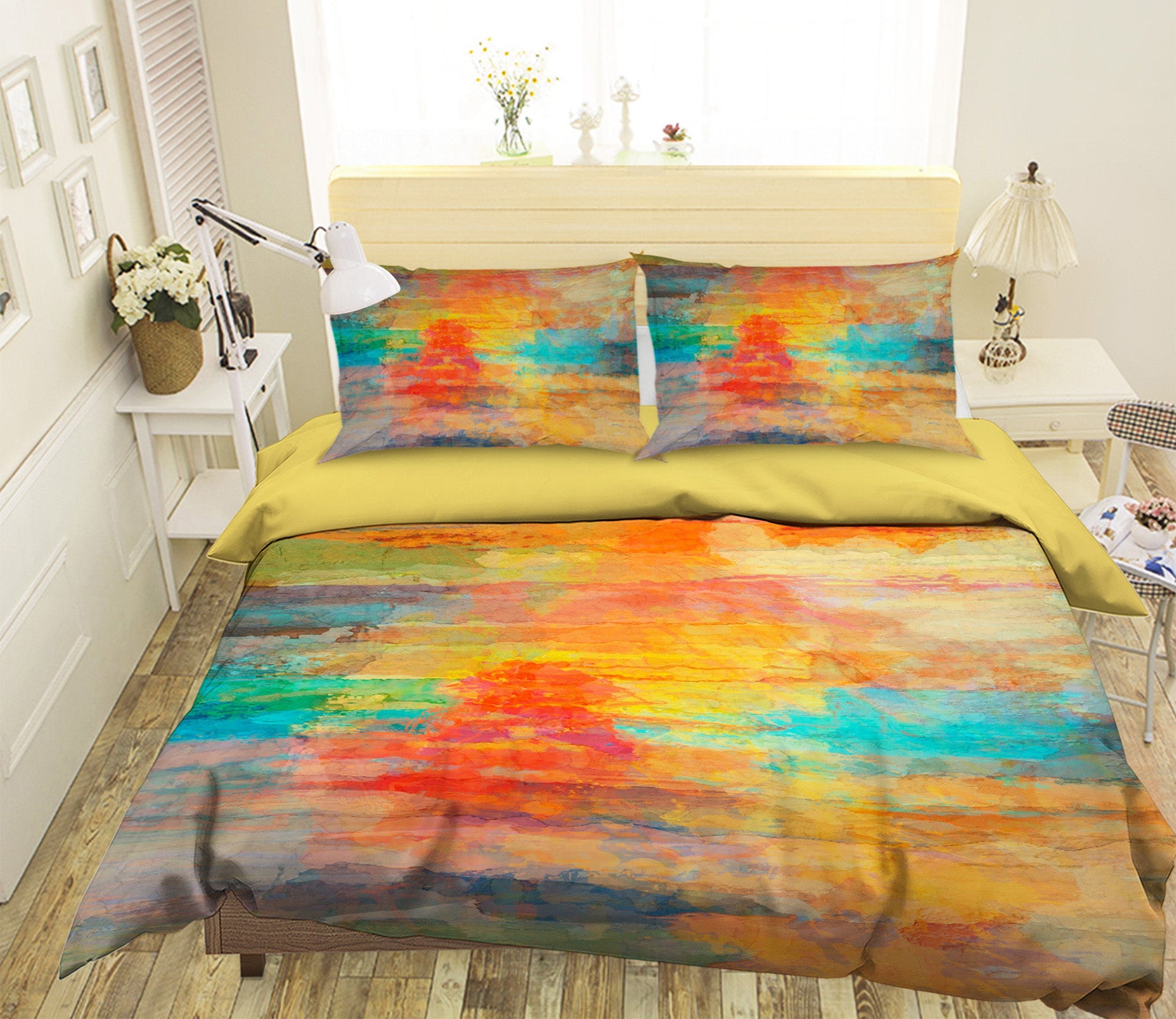 3D Dusk Abstract 1028 Michael Tienhaara Bedding Bed Pillowcases Quilt