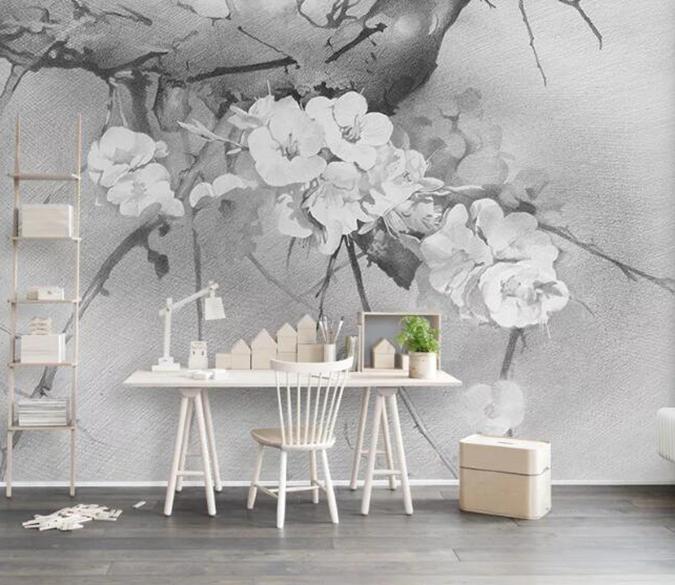 3D Pear Flower 1187 Wall Murals Wallpaper AJ Wallpaper 2 