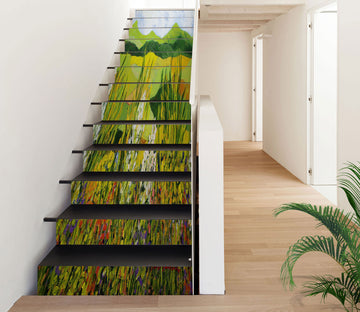 3D Flowers Green Field 9083 Allan P. Friedlander Stair Risers