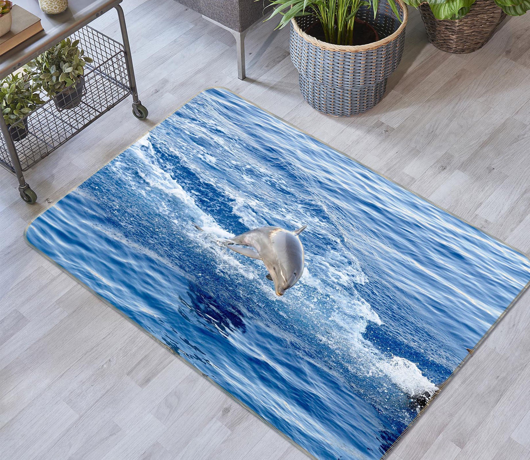 3D Jump Dolphins 38117 Animal Non Slip Rug Mat