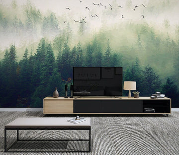 3D Foggy Forest WG076 Wall Murals Wallpaper AJ Wallpaper 2 