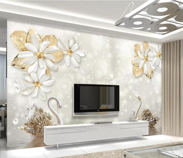 3D Swan Ornaments WC879 Wall Murals