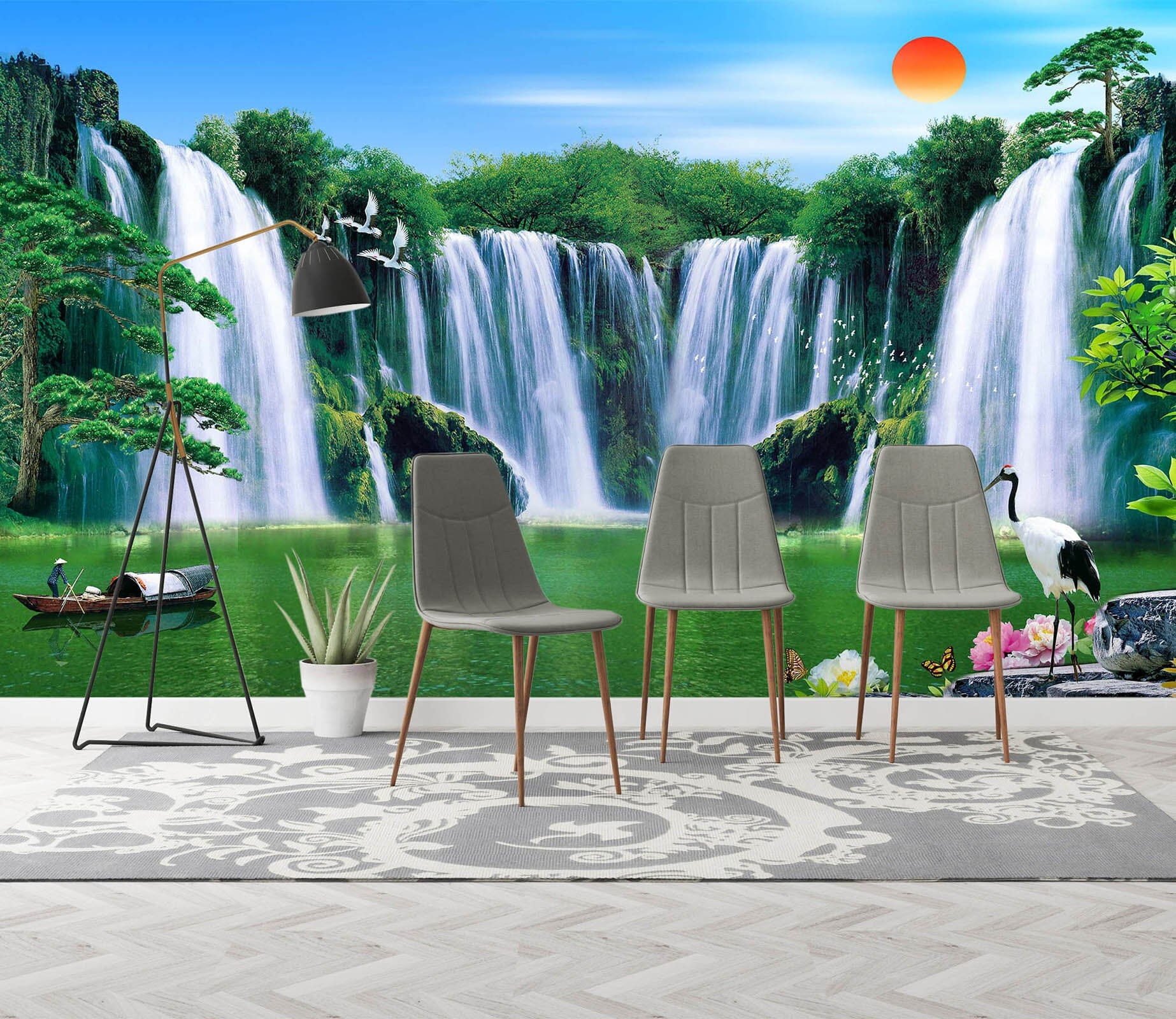 3D Landscape Waterfall 1503 Wall Murals Wallpaper AJ Wallpaper 2 