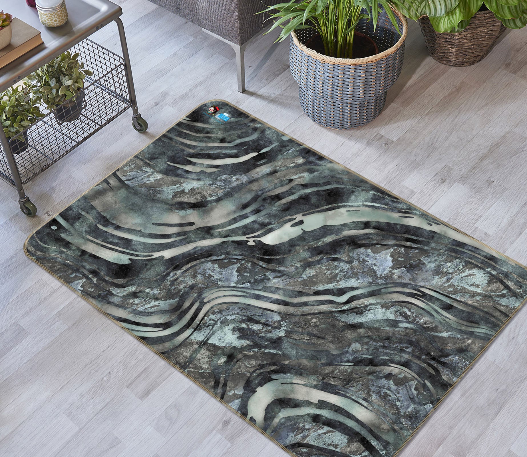 3D Curve Pattern Texture 83030 Andrea haase Rug Non Slip Rug Mat