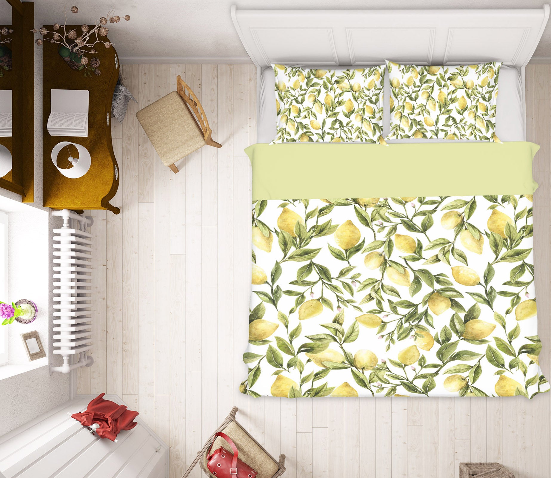 3D Lemon Blossom 18176 Uta Naumann Bedding Bed Pillowcases Quilt