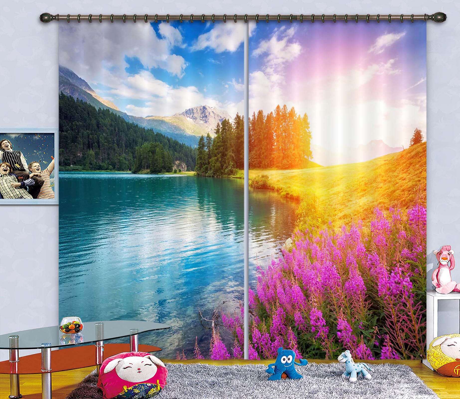 3D Valley River 808 Curtains Drapes Wallpaper AJ Wallpaper 