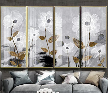 3D Graffiti White Flower WC2085 Wall Murals