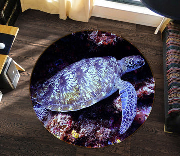 3D Sea Turtle 82041 Animal Round Non Slip Rug Mat