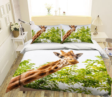 3D Giraffe Tree 129 Bed Pillowcases Quilt