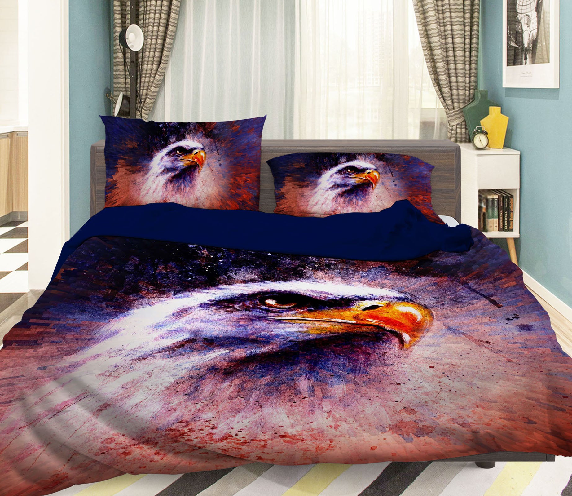 3D Eagle Painting 117 Bed Pillowcases Quilt