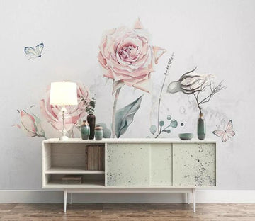 3D Flower Butterfly 160 Wall Murals Wallpaper AJ Wallpaper 2 