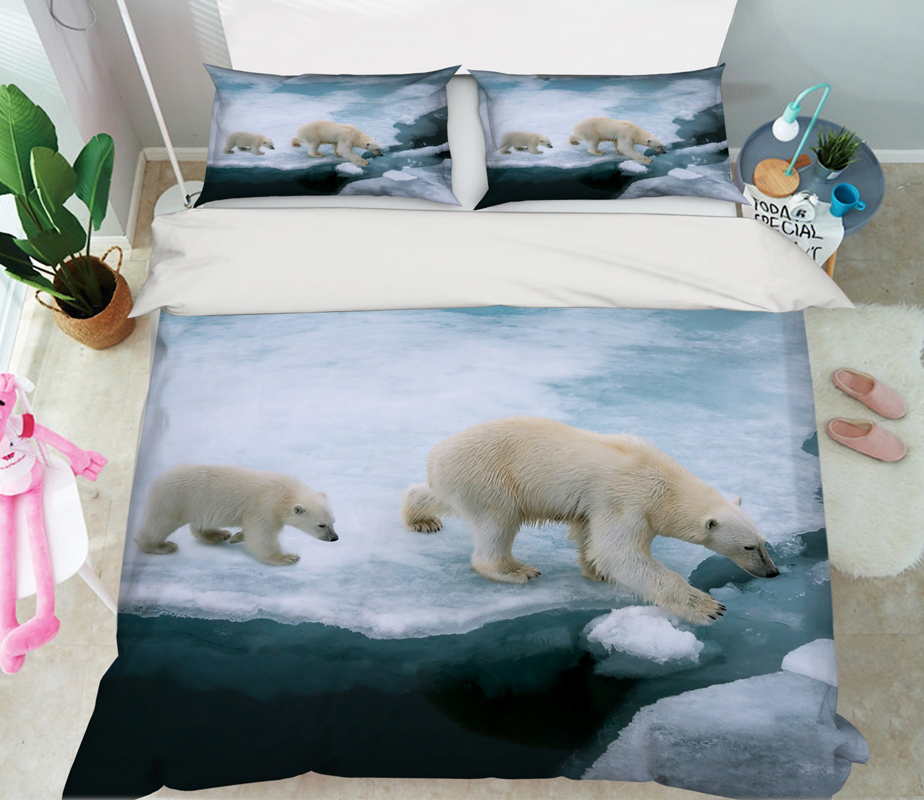 3D Polar Bear 21009 Bed Pillowcases Quilt