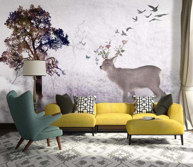 3D Elk Tree 1211 Wall Murals Wallpaper AJ Wallpaper 2 