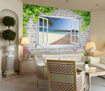 3D Window Flower 01 Wall Murals Wallpaper AJ Wallpaper 2 