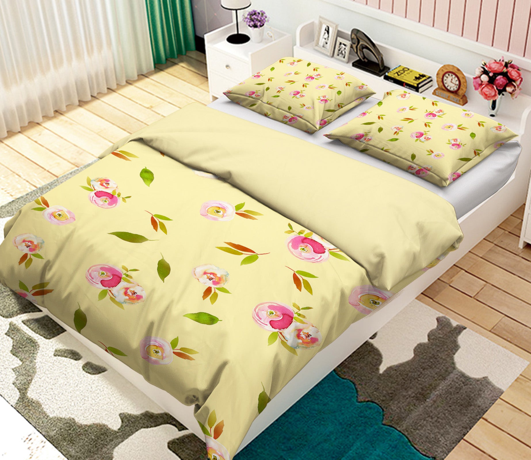 3D Yellow Flower 241 Uta Naumann Bedding Bed Pillowcases Quilt