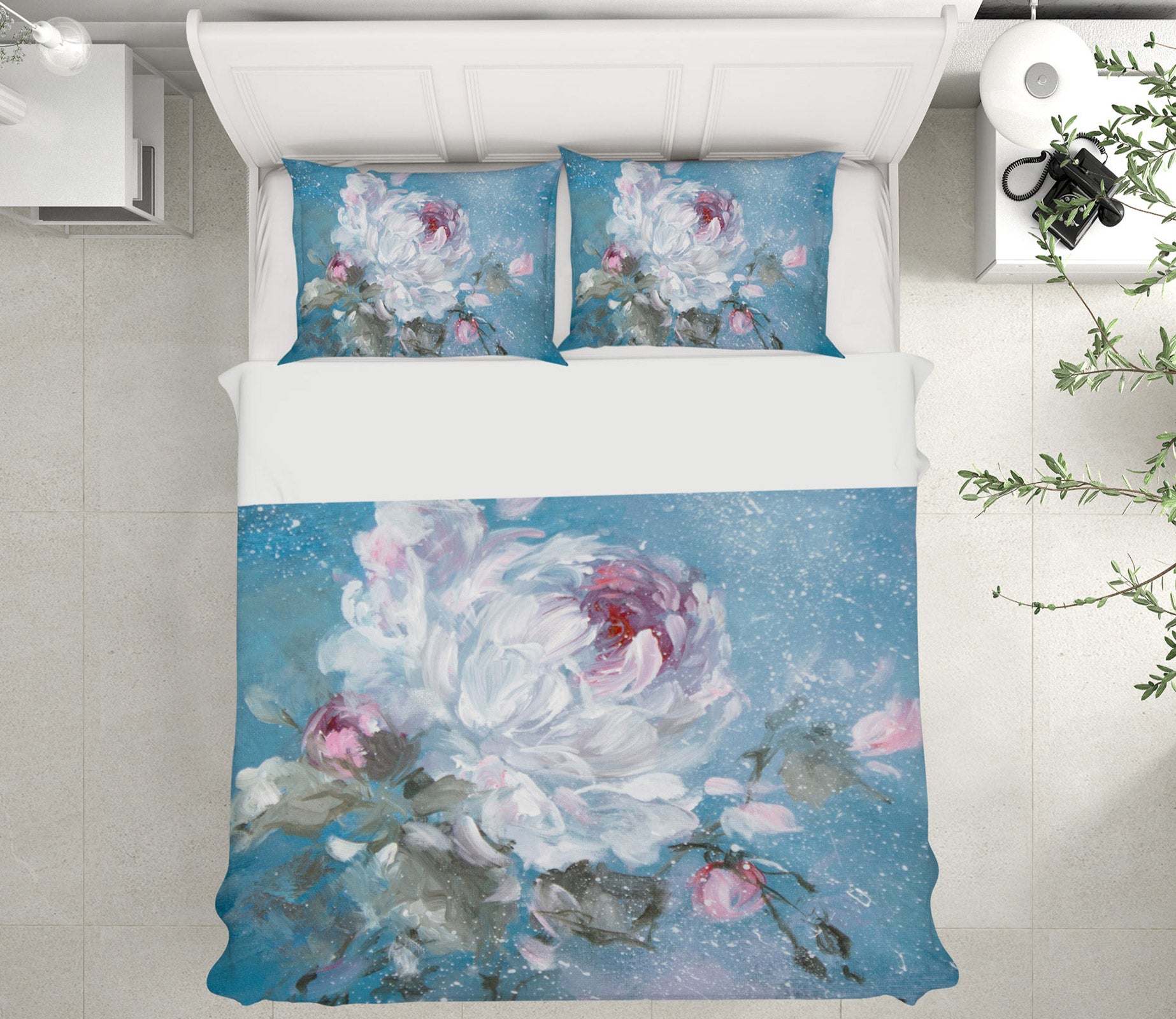 3D White Flower 2153 Debi Coules Bedding Bed Pillowcases Quilt