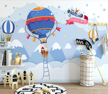 3D Snow Balloon Rabbit WC2333 Wall Murals