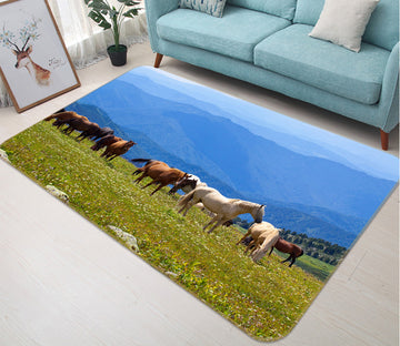 3D Grass Group Horse 82103 Animal Non Slip Rug Mat