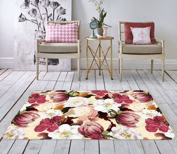 3D Painted Flowers 160 Uta Naumann Rug Non Slip Rug Mat