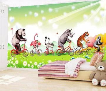 3D Panda Flamingo WC412 Wall Murals