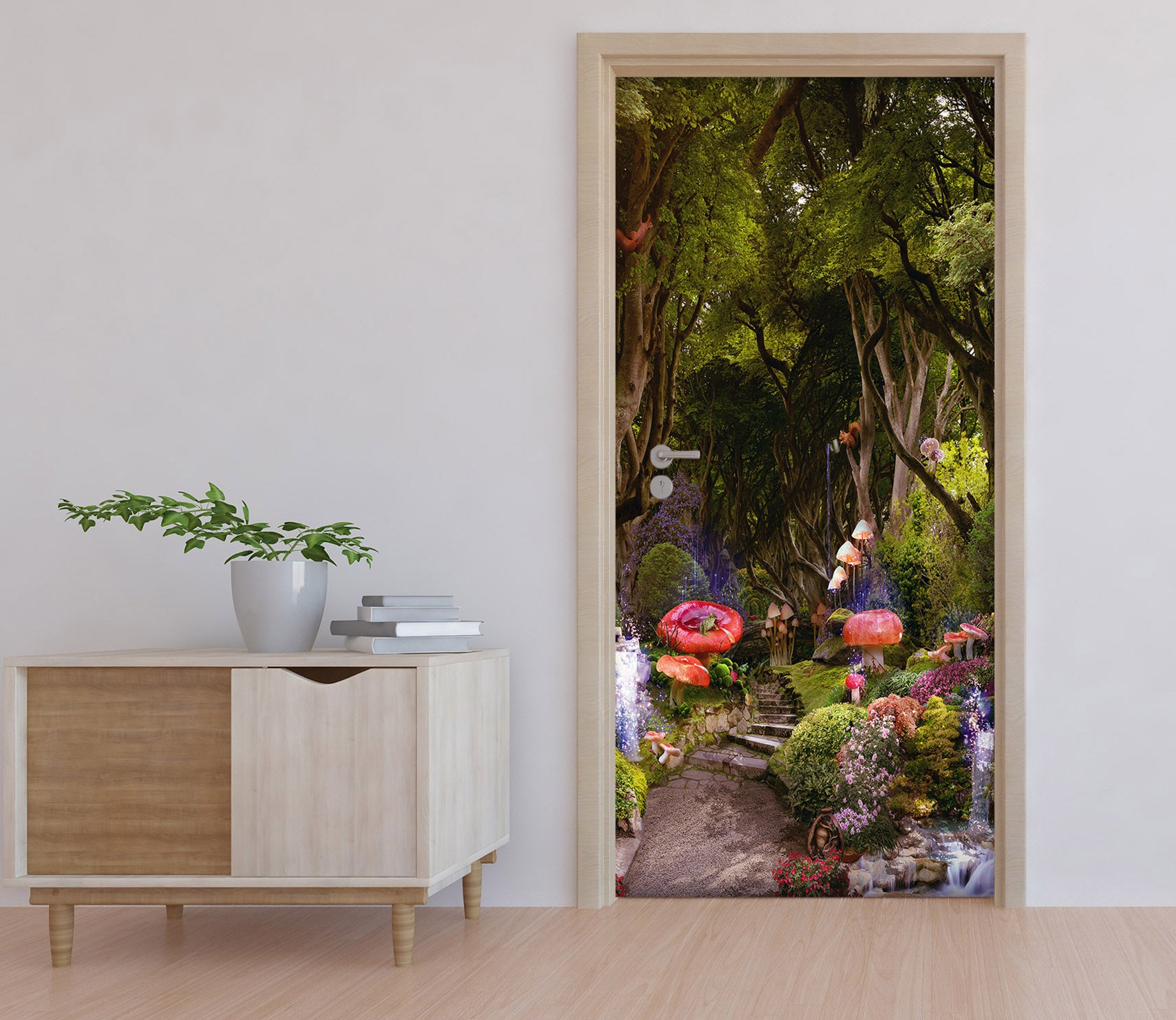 3D Flower Bush Forest 22162 Door Mural