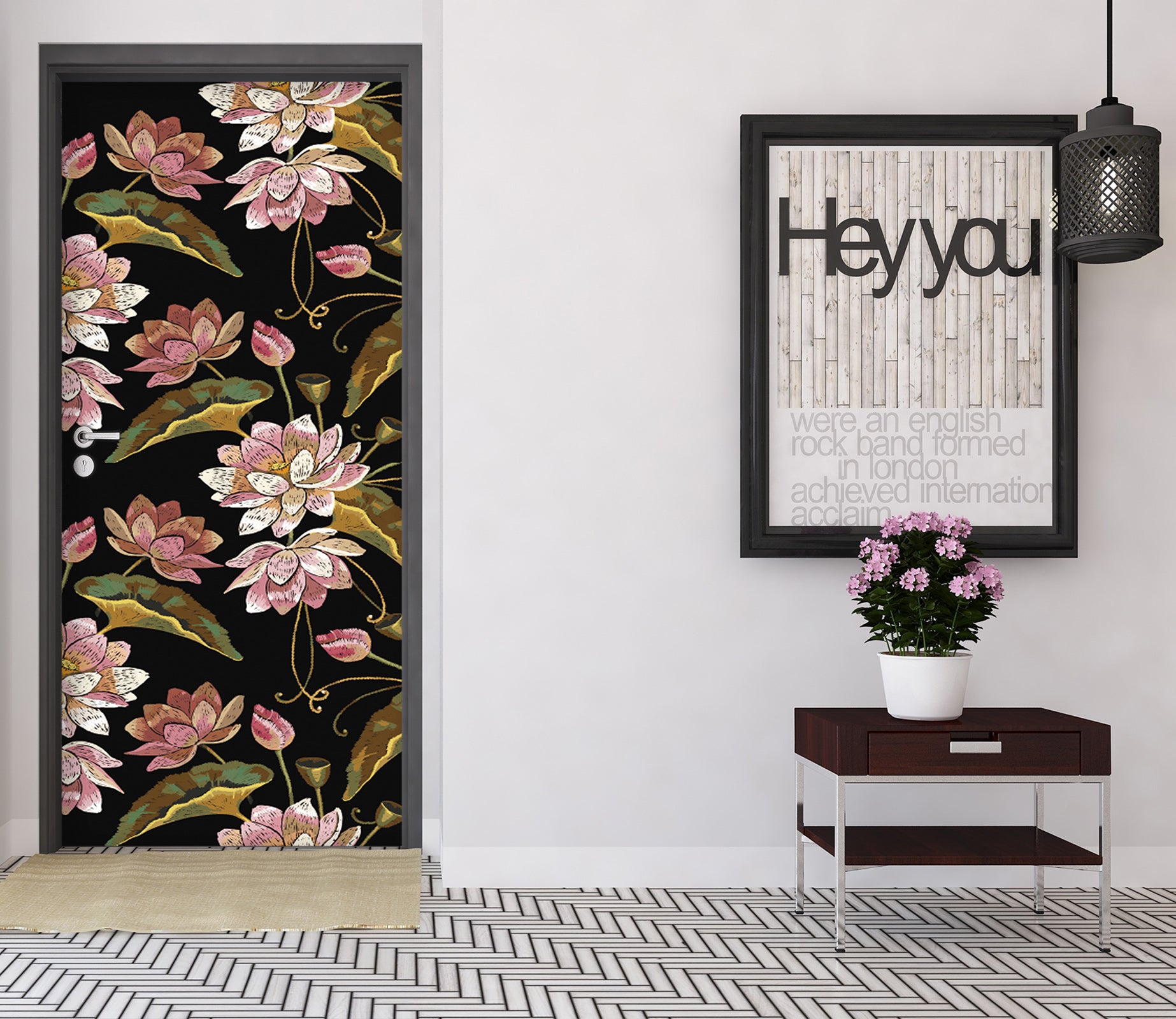 3D Lotus 25152 Door Mural