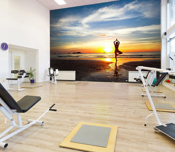 3D Sea Yoga 218 Wall Murals