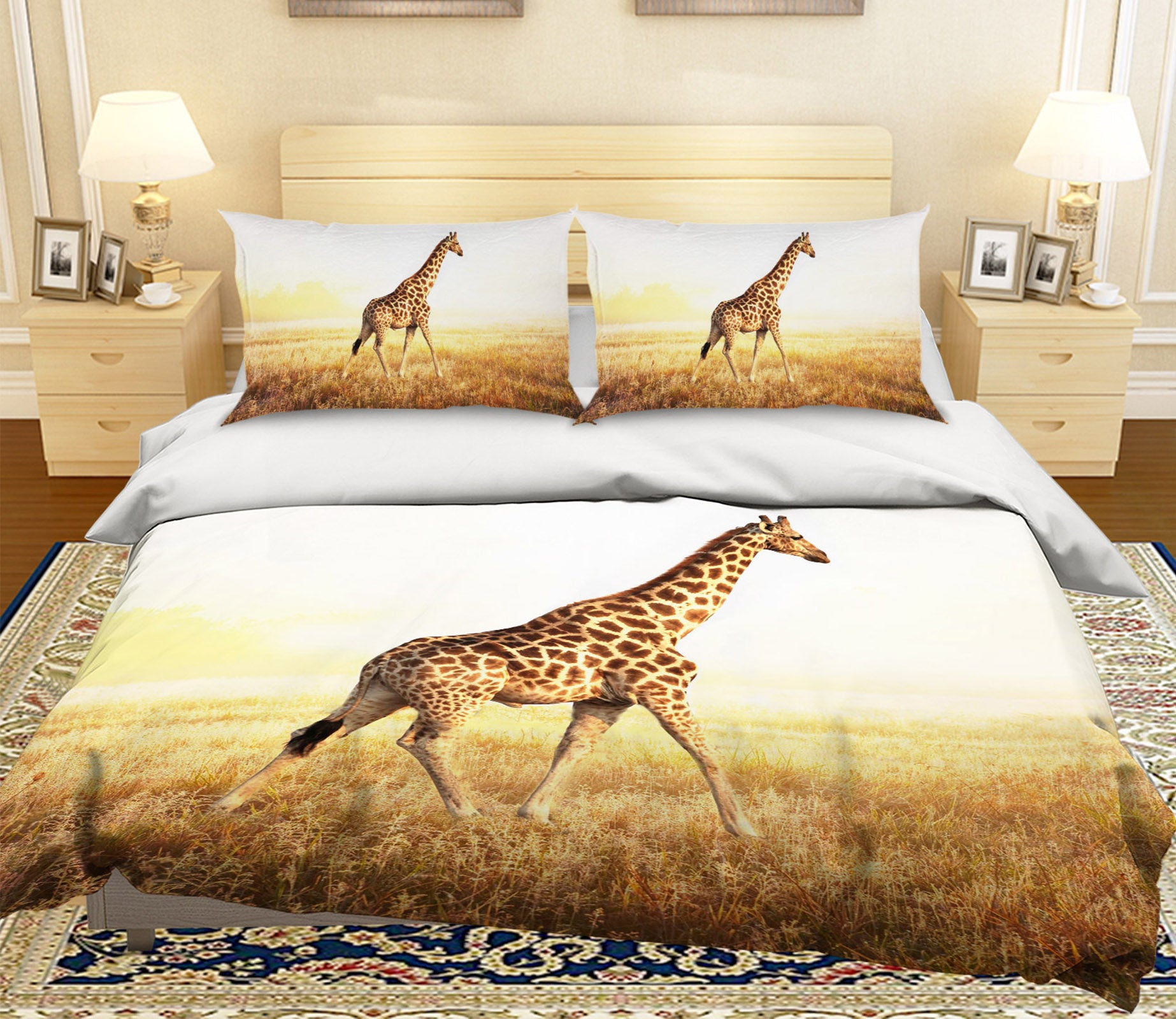 3D Prairie Giraffe 132 Bed Pillowcases Quilt