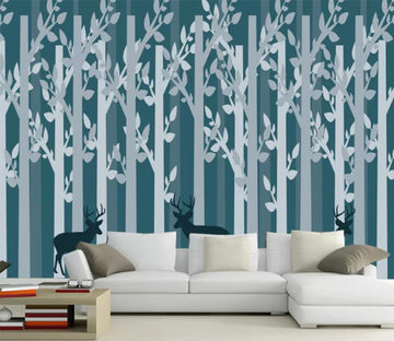 3D Leaf Deer WC1307 Wall Murals