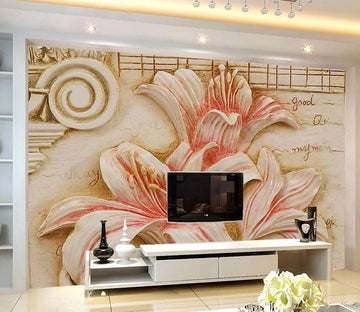 3D Carving Lily WC848 Wall Murals