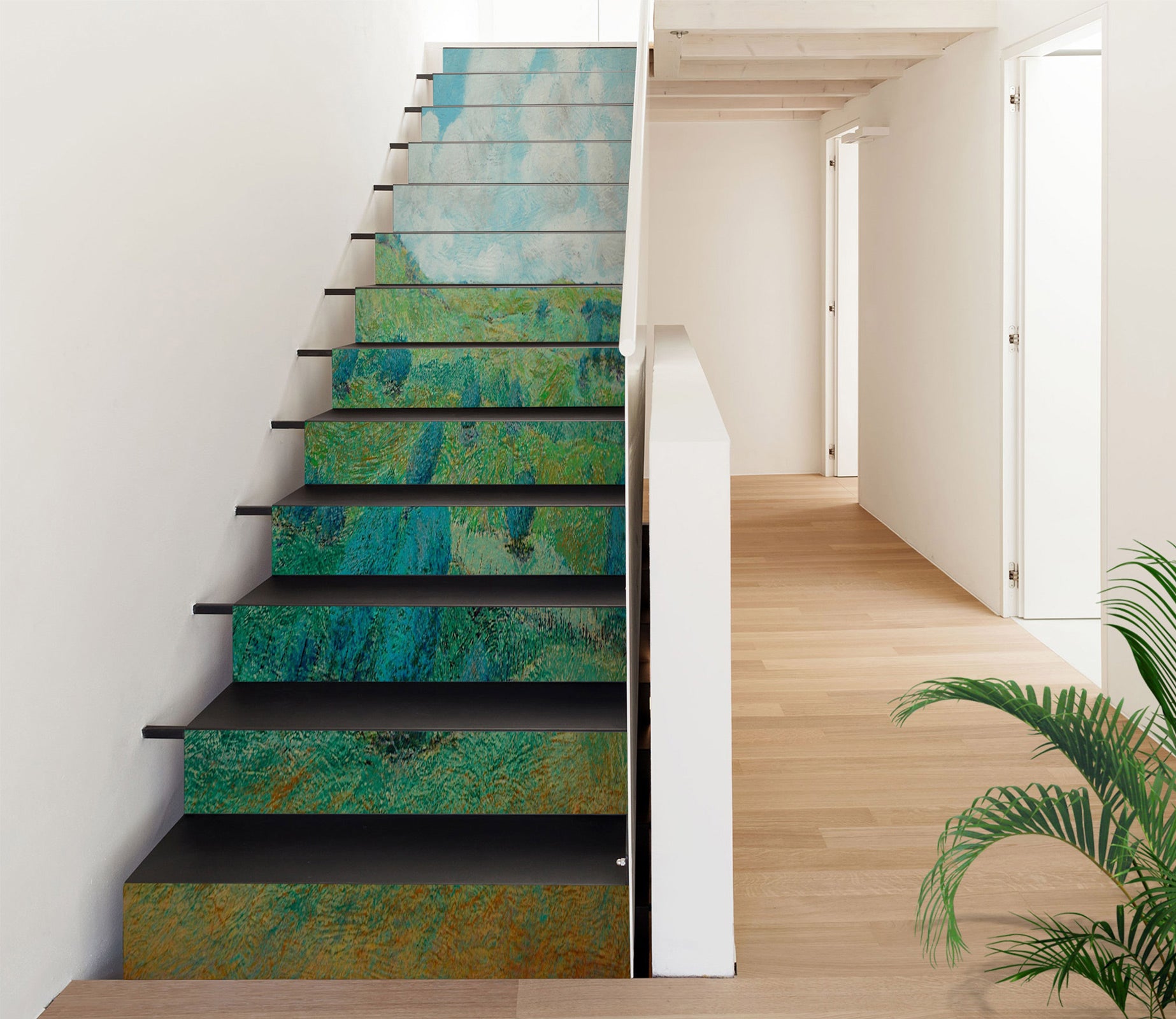 3D Green Hillside Oil Painting 89142 Allan P. Friedlander Stair Risers