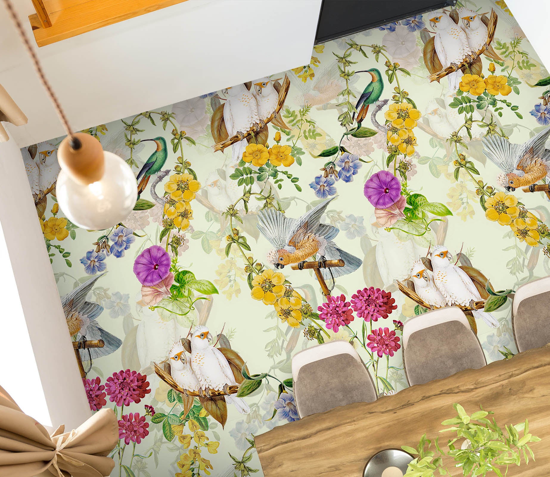 3D Flower Bird 99184 Uta Naumann Floor Mural