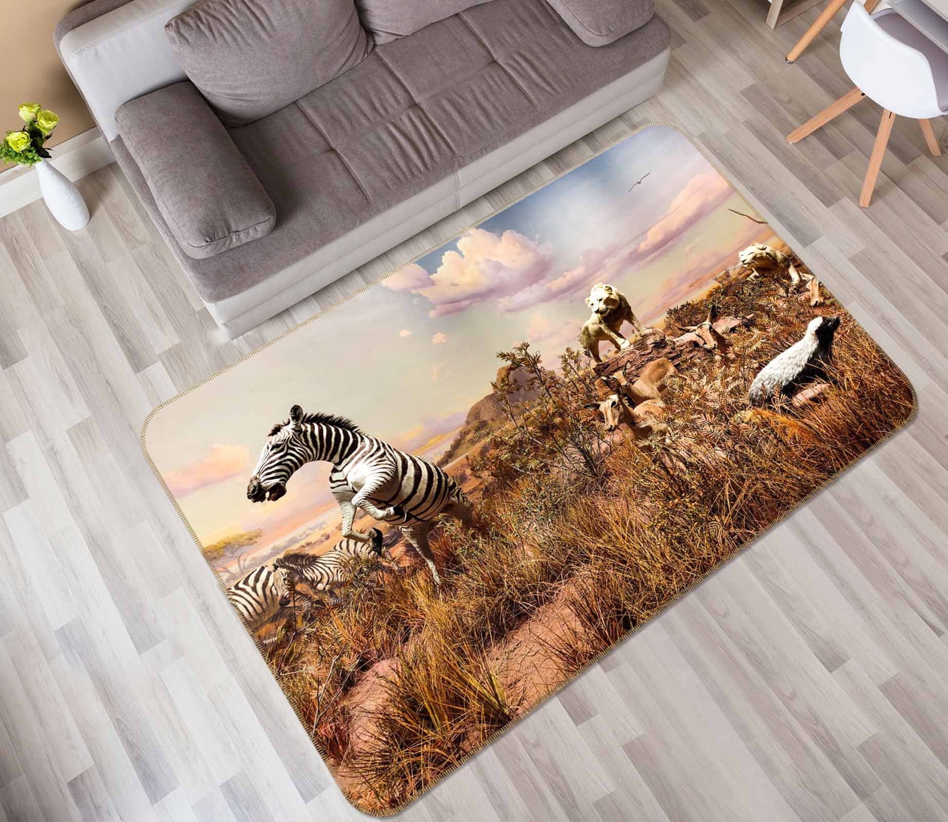 3D Zebra 68215 Animal Non Slip Rug Mat