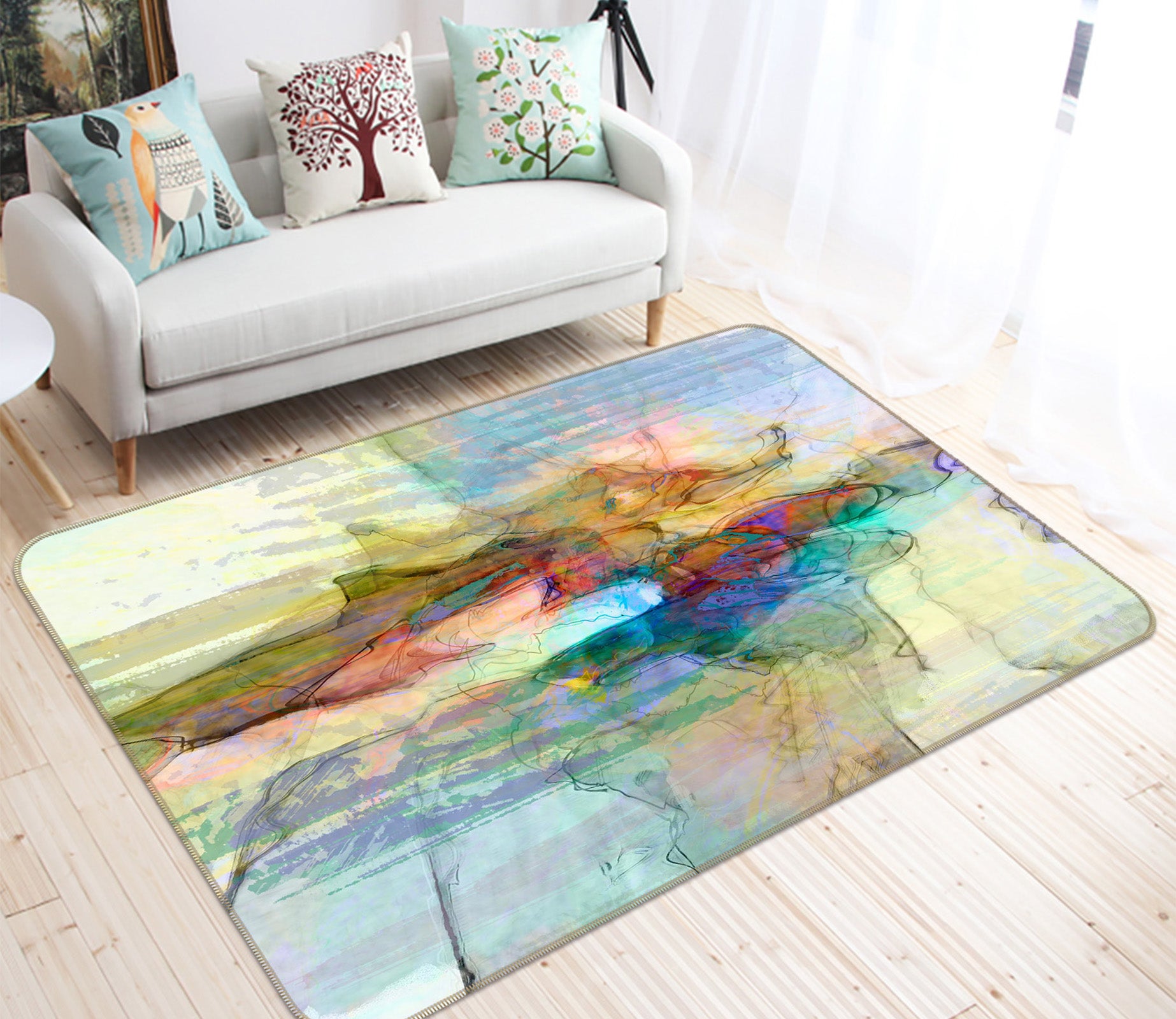 3D Morning Sea 1034 Michael Tienhaara Rug Non Slip Rug Mat