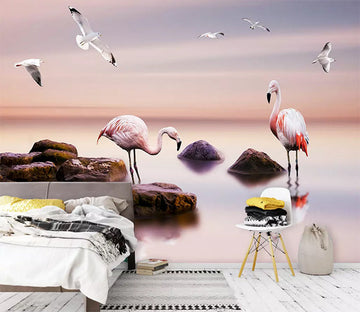 3D Flamingo Lake 1185 Wall Murals Wallpaper AJ Wallpaper 2 