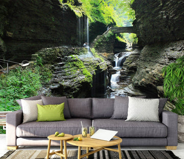 3D Waterfall Stones 1471 Wall Murals Wallpaper AJ Wallpaper 2 