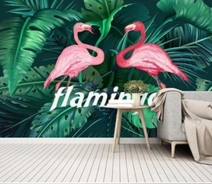 3D Pink Flamingo 1361 Wall Murals Wallpaper AJ Wallpaper 2 