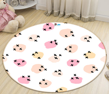 3D Pink Dot Pattern 10596 Kashmira Jayaprakash Rug Round Non Slip Rug Mat