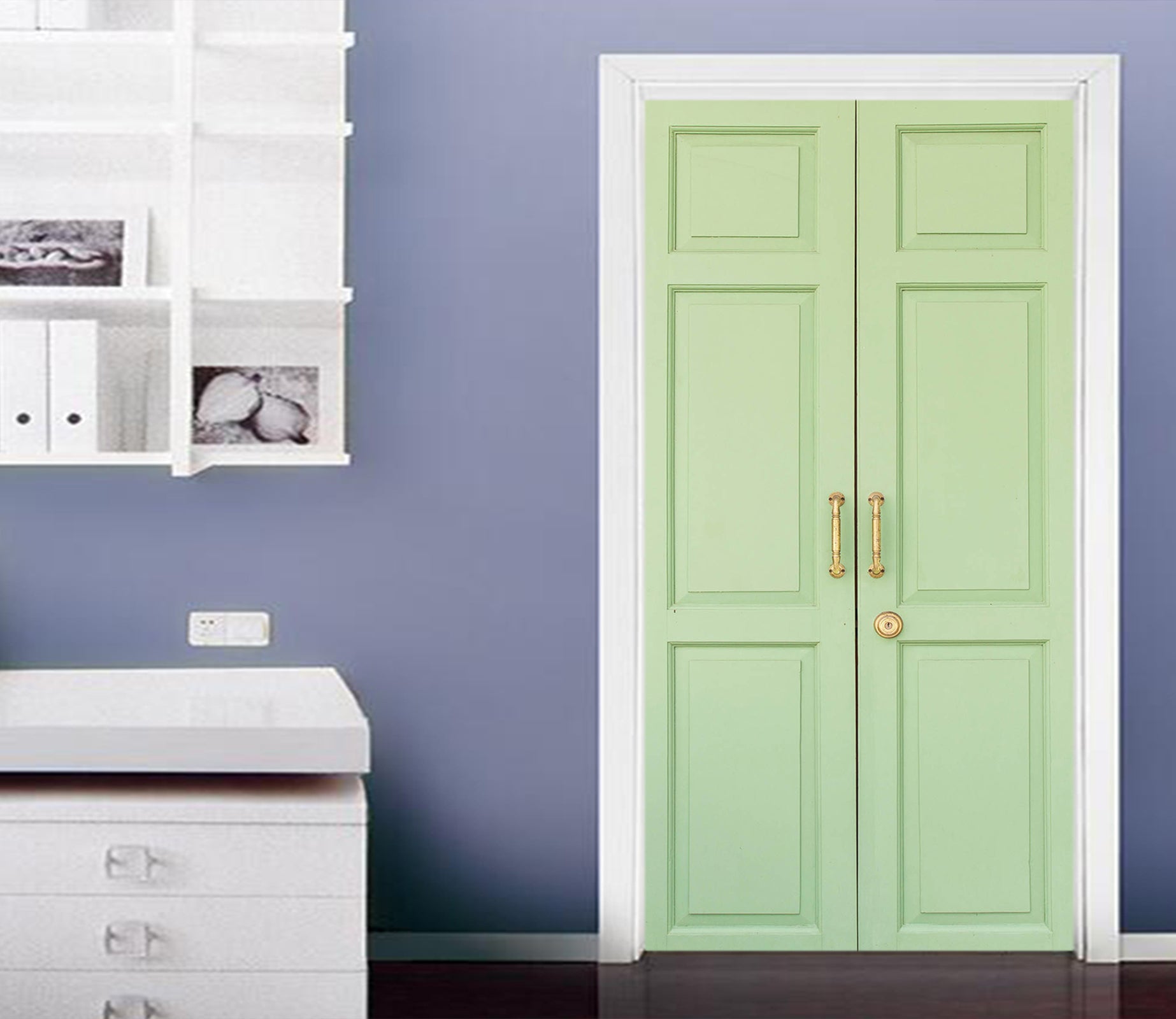 3D Light Green 22209 Door Mural