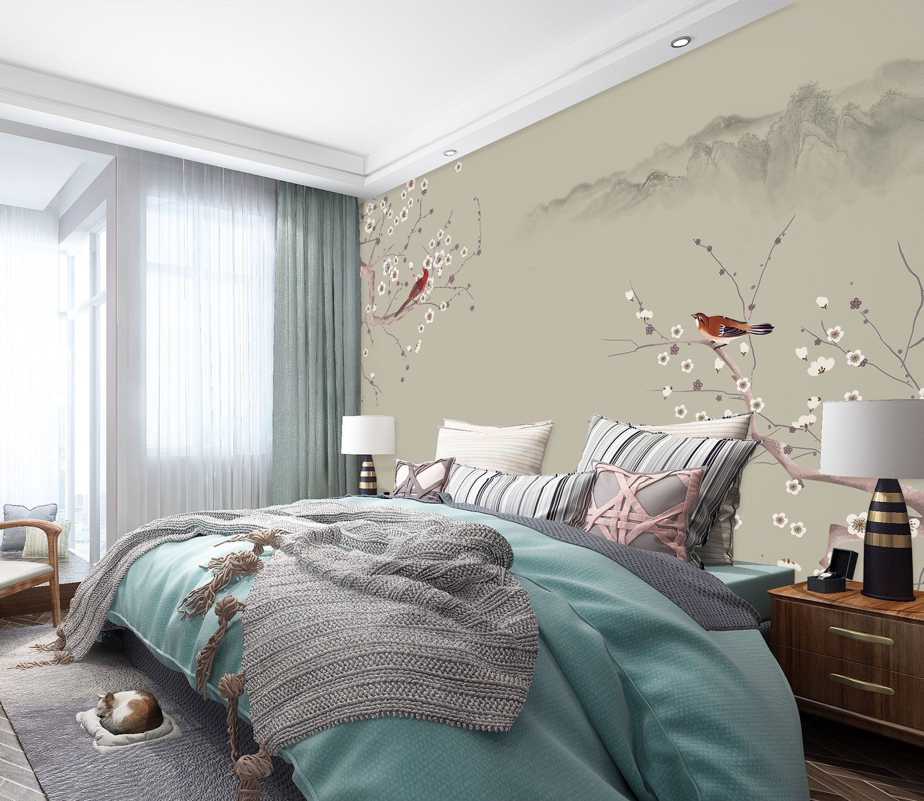 3D Mountain Flower 1451 Wall Murals