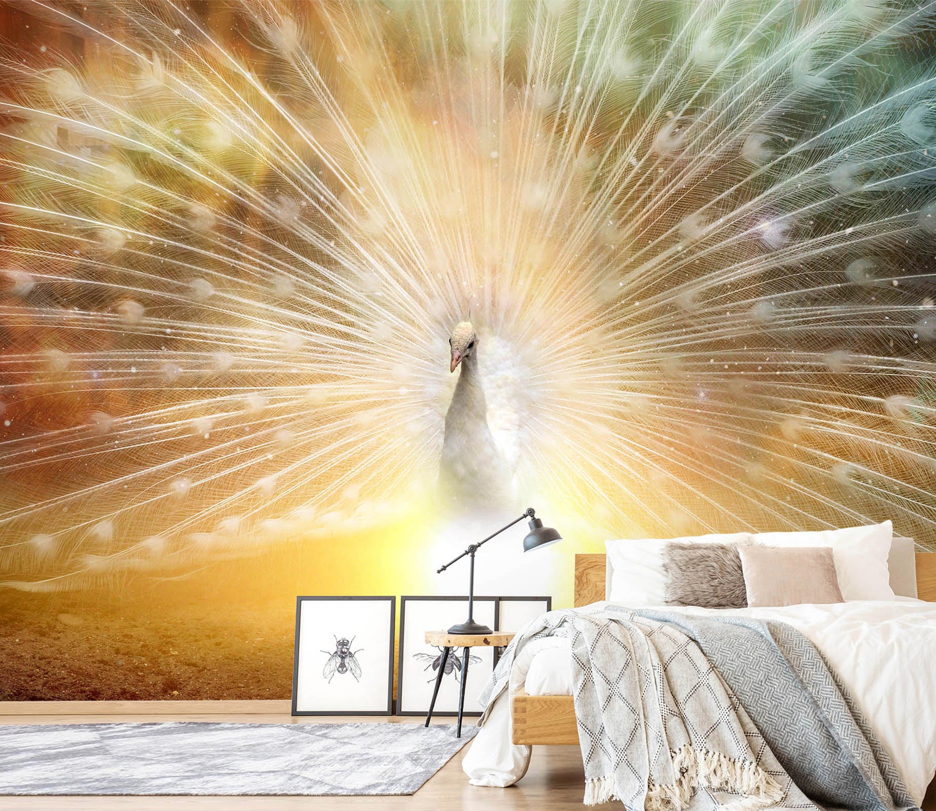 3D Sunshine Peacock 418 Wall Murals